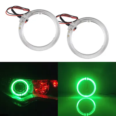 2pcs Green 3.0  LED Light Guide Angel Eyes Halo Rings DRL Car Headlight Retrofit • $21.99