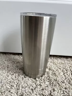 Yeti Rambler Tumbler Silver Stainless Steel Cup Travel Mug Clear Lid 16-20 Oz • $7.50