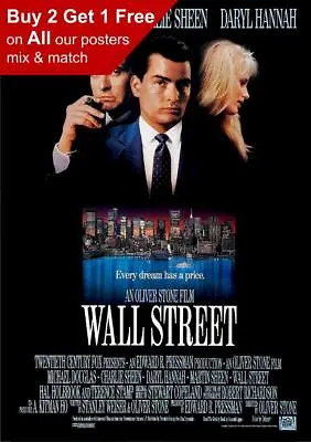 Wall Street 1987 Movie Poster A5 A4 A3 A2 A1 • £9.99
