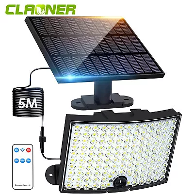 CLAONER 128 LED Solar Security Lights Motion Sensor Outdoor Separate Wall Lamp • $18.19