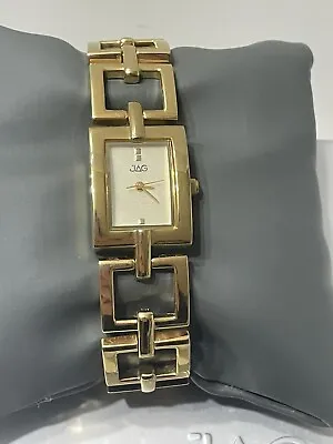 JAG Womens Gold Watch Model J642A With New Battery & Extra Band Link & Box • $100