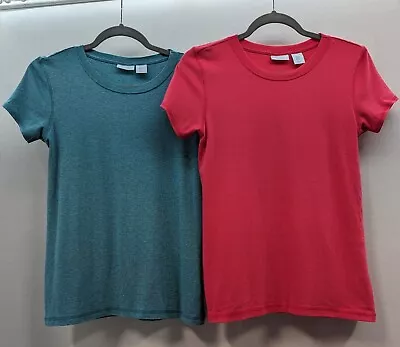 Sigrid Olsen Women's Sz M Pink And Blue T Shirt Short Sleeves 3302 • $18