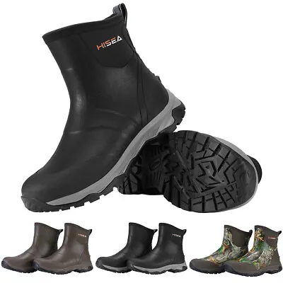 HISEA Men Rain Snow Ankle Boot Waterproof Insulated Outdoor Mud Hunting WorkShoe • $60.89