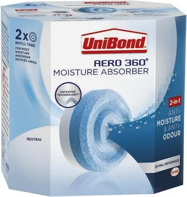 UniBond AERO 360º Moisture Absorber Neutral Refill TabTwin Pack (2) • £8.99