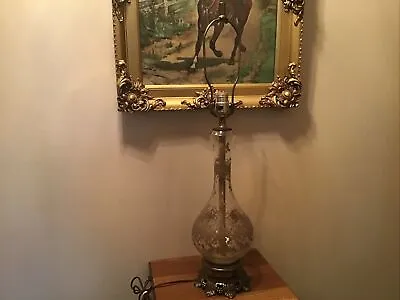 Unusual Vintage Gold Sparkle Over Glass 27” Table Lamp • $26.99
