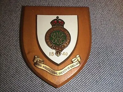 £30 • Buy Vintage Hand Painted Royal Agricultural Society Of England Plaque/shield