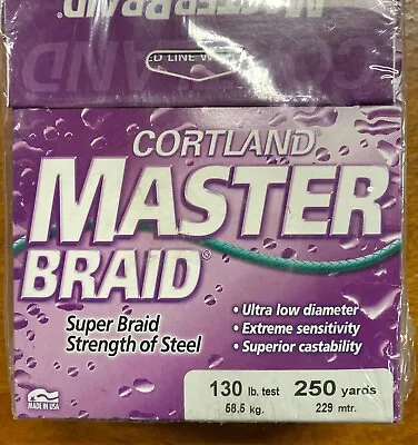 Cortland Master Braid 130LB 250 Yards Sea Green Color • $18.95