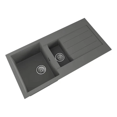 £199 • Buy Ellsi Comite Granite 1.5 Bowl Kitchen Sink & Waste - Grey