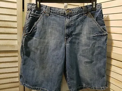 Canyon River Blues Mens Jean Shorts Size 34 Blue Pockets Tool Loop Carpenter • $10.78