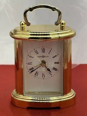 Howard Miller Miniature Brass Carriage Alarm Clock In Working Condition • $15.99
