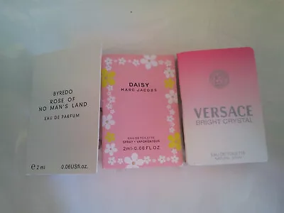 Bulk Lot Of 3 Samples Vials Cards Women's Fragrance Byredo Marc Jacobs Versace • $39.95