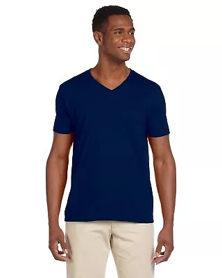 Gildan Adult Softstyle V-Neck Stylish T Shirt Casual Plain T-Shirt - G64V • $10.21