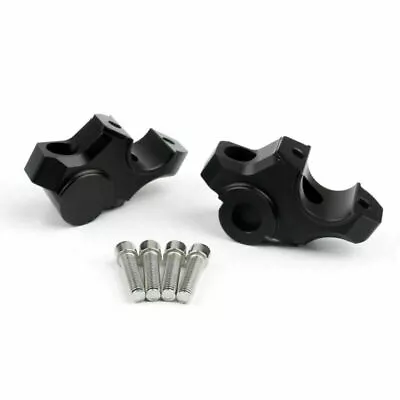 HANDLEBAR BAR RISERS 15mm UP 30mm BACK FIT FOR YAMAHA MT-09 XSR900 12-20 BLACK A • £23.99