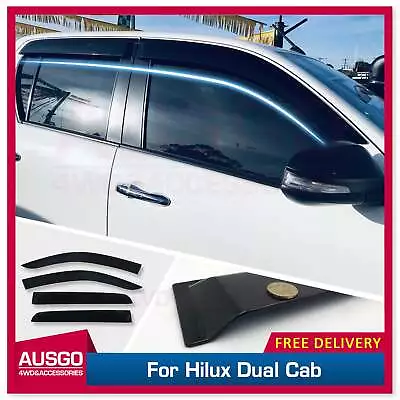 AUSGO Injection Weather Shields For Toyota Hilux Dual Cab 2015-Onwards • $70.99