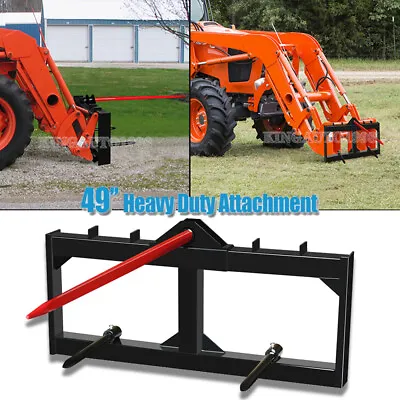 $376.19 • Buy Hay Bale Spear Skid Steer Loader Tractor Quick Tach Attachment Moving 49  Steel