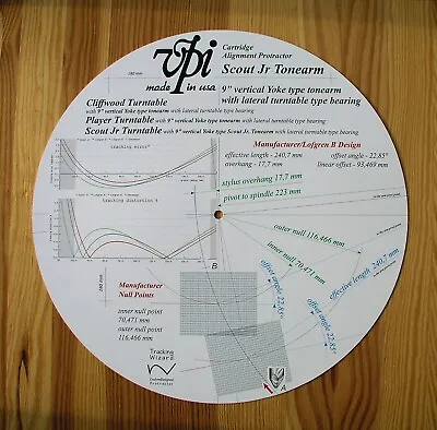 VPI Scout Jr 9  Custom Designed Tonearm Cartridge Stylus Protractor • $34.99