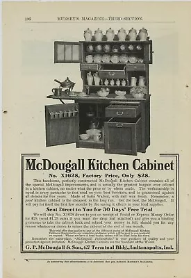 1906 G.P. McDougall & Son Ad: No. X1628 Kitchen Cabinet - $28 - Indianapolis IN • $17.76