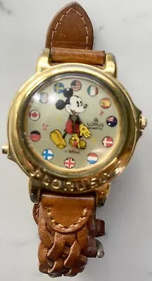 Vintage Disney Mickey Mouse Lorus Musical Watch 1980s It's A Small World  • $45