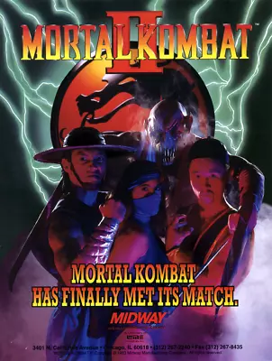 Mortal Kombat II Midway Arcade Glossy Promo Ad Poster Unframed A0516 • $14.98