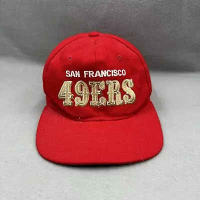 Vintage San Francisco 49ers SnapBack Hat Red 90s Starter Cap NFL Football Wool • $59.90