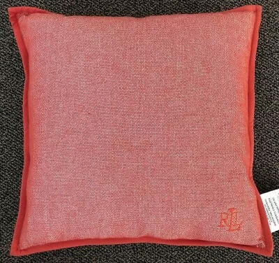 NWT Ralph Lauren Orange Monogram Pillow Cotton Down Insert Trim 20  • $35