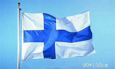 3x5Ft Finland Flag Finish Flag Siniristilippu High Quality Polyester Fabrics • $8.10