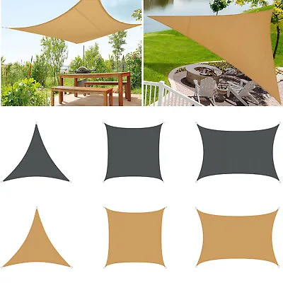 420D Heavy Duty Sun Shade Sail Patio Awning Canopy Triangle Square Rectangle UK • £13.99