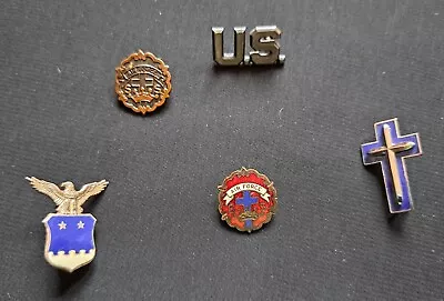 Air Force Pins Cross Eagle Two Star General Cross & Crown Chaplain (5) • $19