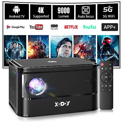 Smart Portable Projector 4K UHD Android WiFi Home Cinema Theater Bluetooth Movie • $77.89