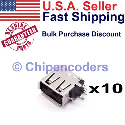 $2.99 • Buy 10 Pcs USB Type-A Female Socket Connector PCB Mount Vertical Board Space Saver