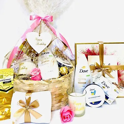 Women Birthday Gift Basket-luxury Pamper Gift Set Box-candle-treats For Ladies • £22.49