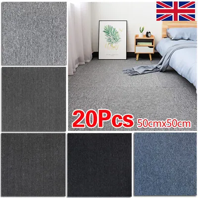 20 X Carpet Tiles 5m2 Box Heavy Commercial Retail Office Premium Flooring GREY • £30.95