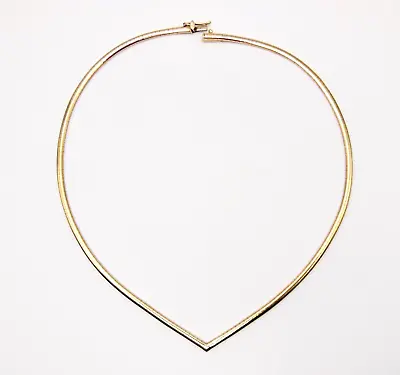 Estate 14K V Shape Curve Omega Necklace Turkey 20g 16.5  3mm • $825