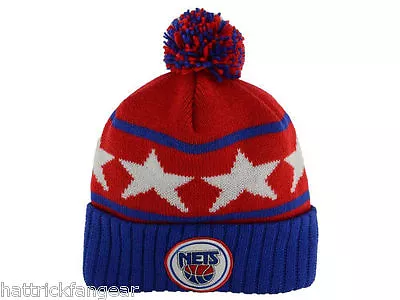 New York Nets Mitchell & Ness NBA Stars Team Logo Pom Pom Knit Hat/Beanie/Toque • $23.95