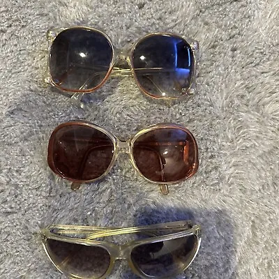 Vintage Oversized Sunglasses Lot Of 3 Rare!  • $150