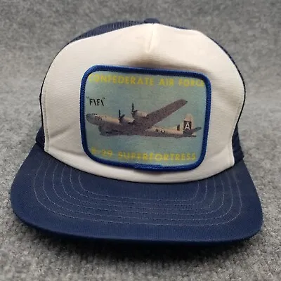 Vintage Confederate Air Force Trucker Hat Cap Blue Snap Back B-29 Superfortress • $14.24