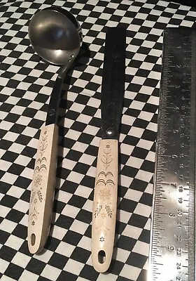 Flint Stainless Steele 4 Pc Vintage Utensil Set FORK KNIFE Ladle Flat Spatula • $30