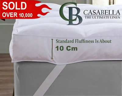 10cm Mattress Topper 4inch Deep Thick Hotel Quality Microfiber Topper Double • £26.99