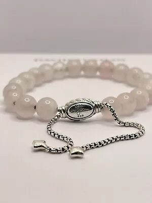 DAVID YURMAN Women's Spiritual Bead Bracelet Rose Quartz Adjustable Size • $89.99