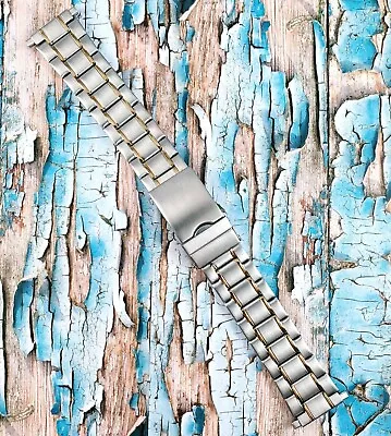 Hadley Roma MB5717T 18 - 22 Mm Stainless Steel Two-Tone Watch Band / Bracelet • $34.95