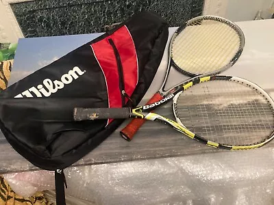 Wilson Tennis Racket Full Length Cover & 2 Rackets Wilson Hammer & Babolat Aero • £24.99