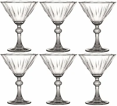 £21.99 • Buy Set Of 6 Vintage Style Martini Cocktail Glasses