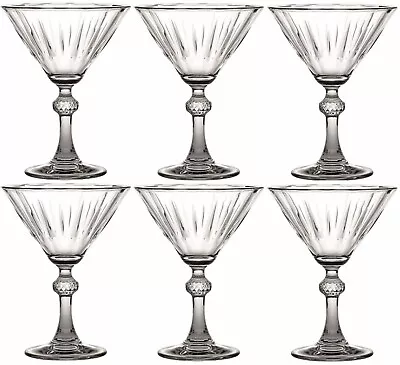 £21.99 • Buy Set Of 6 Vintage Style Martini Cocktail Glasses