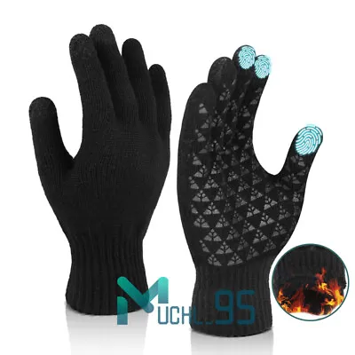 Guantes Antideslizantes Para Trabajo El Frio De Hombres Mujeres Negros Invierno • $8.61