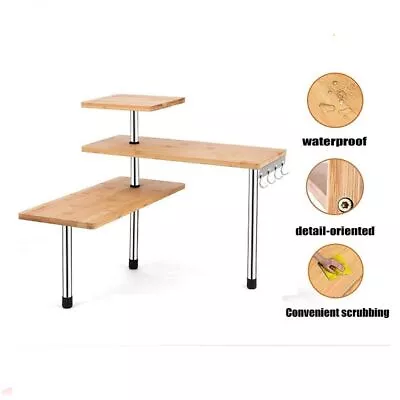 $71 • Buy Kitchen Corner Shelf Countertop Organizer 3Tier Bathroom Storage Display Counter