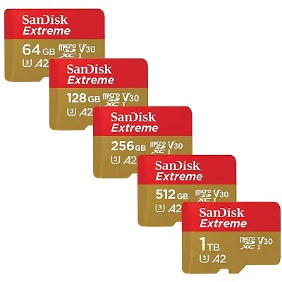 £9.32 • Buy SanDisk 64GB 128GB 256GB 400GB 512GB 1TB Extreme A2 190MB/s Micro SD SDXC