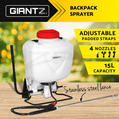 Giantz Weed Sprayer 15L Knapsack Backpack Pesticide Spray Fertiliser Farm Garden • $55.95