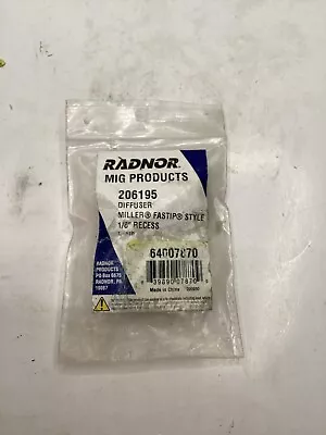 Radnor 206195 Gas Diffuser Miller Fastip 1/8  Recess Roughneck Brass Slip-On • $15.29
