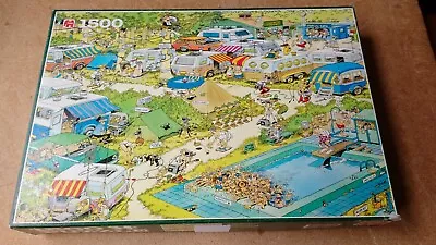 Jan Van Haasteren 1500 Pc Jigsaw Puzzle      CAMPING CHAOS       *  Complete  * • £8.29