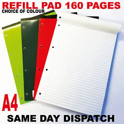 £2.65 • Buy A4 Lined Refill Pad Paper White Margin 160 Pages Office Ruled Writing Notebook